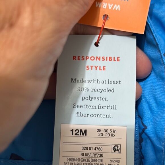 NWT Cat & Jack Vibrant Blue Infant Snowsuit with a Rocket Print - Picture 12 of 12